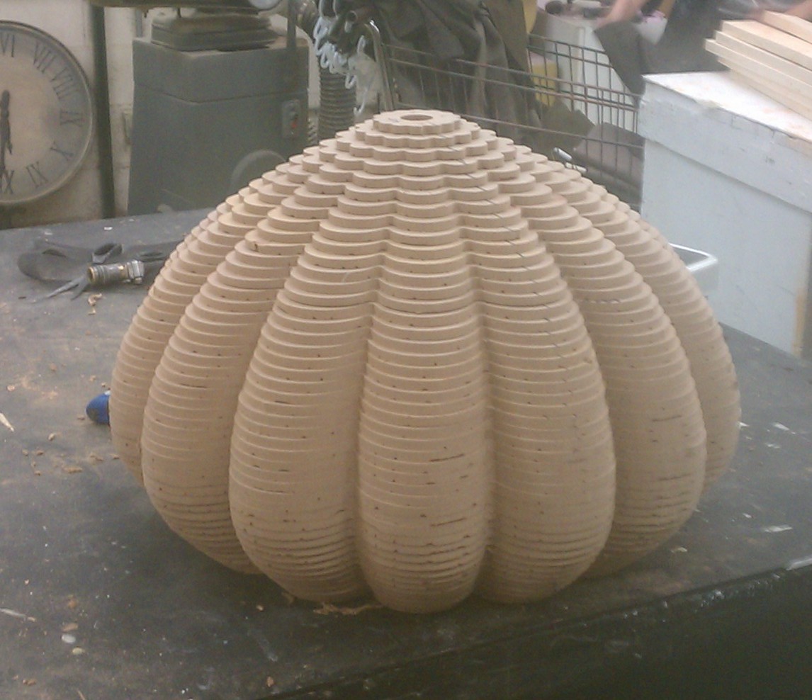 The assembled top dome before filling and sanding.
